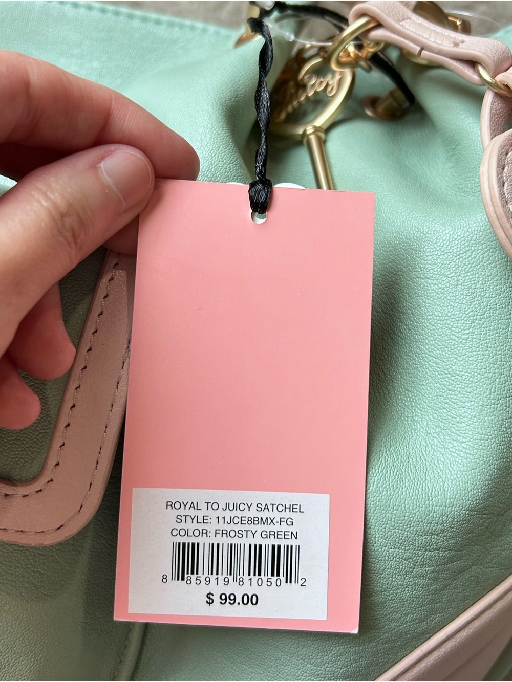 Juicy Couture Royal To Juicy Satchel Frosty Green Y2K Retro Barbiecore NWT - Picture 3 of 12